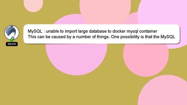 MySQL : unable to import large database to docker mysql container смотреть онлайн