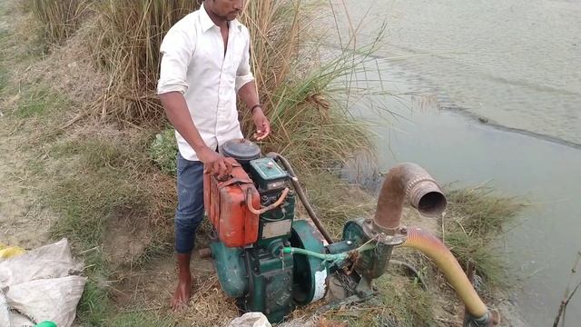 how to engine setup and 4 inch plastic pipe se ki sinchai 8 hp Diesel engine water pump setup смотреть онлайн