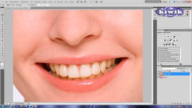 Как отбелить зубы в фотошопе! смотреть онлайн
