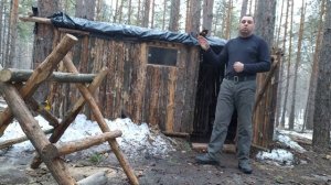 КАК МЫ ПОСТРОИЛИ ДОМИК В ЛЕСУ | ЛЕСНАЯ ЛАЧУГА | Bushcraft