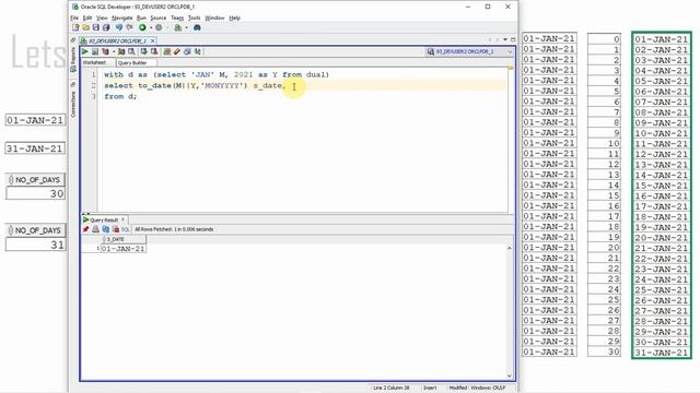Oracle SQL Practical question | SQL to Get all dates for the given input month and year | date rang смотреть онлайн