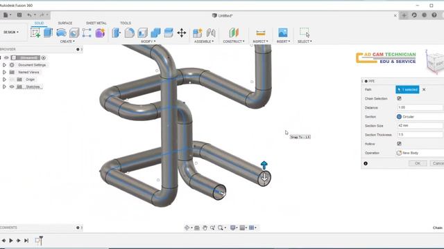 Fusion 360 Tutorial #1 | 3D Pipe Modeling смотреть онлайн