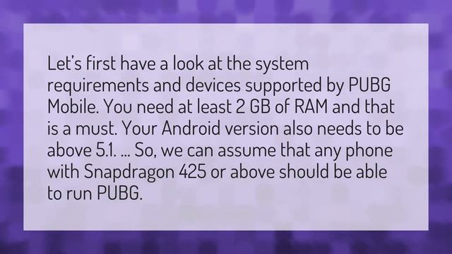 Can PUBG run on Snapdragon 425? смотреть онлайн
