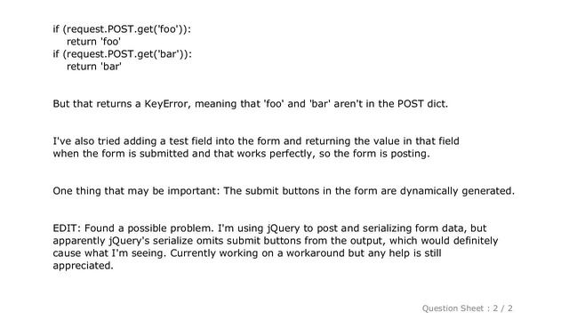 HTML : Checking which "submit" POST button is pressed with Python's Bottle смотреть онлайн