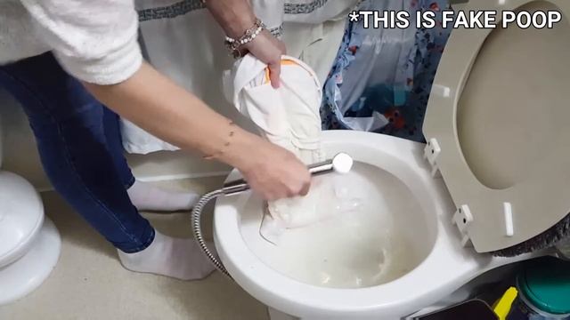 Spraying Out A Poopy Cloth Diaper! (Fake Poop)