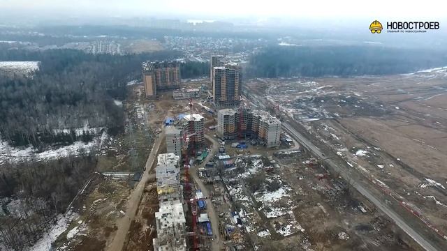 Аэросъемка ЖК "Новоград Павлино", 17.03.2017 смотреть онлайн