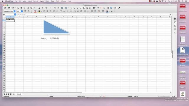 LibreOffice Calc formulas: Inverse cosine (ACOS) смотреть онлайн