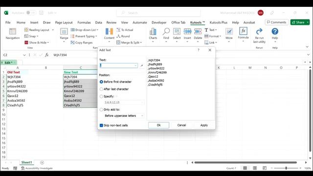 Add Comma Before Every Number Of A String With Kutools For Excel смотреть онлайн