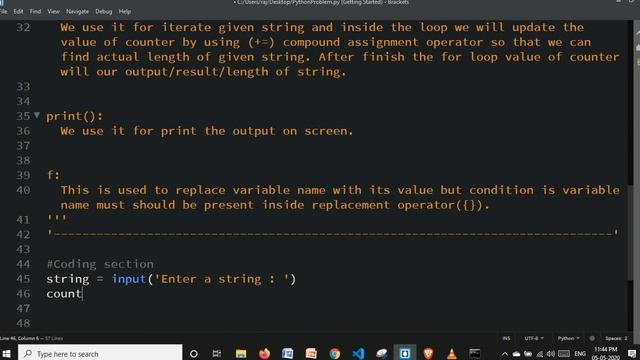 Calculate length of given string without using len() method | Python program | String problem. смотреть онлайн