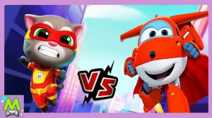 Говорящий Том Герои vs Супер Крылья Погоня.Супергерои против Самолетов на Весь Экран