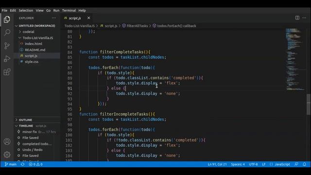 Simple Todo List app in pure Javascript. смотреть онлайн
