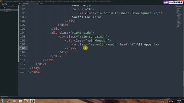How To Make Admin Dashboard App Design Using HTML and CSS | Admin Dashboard Page HTML And CSS смотреть онлайн
