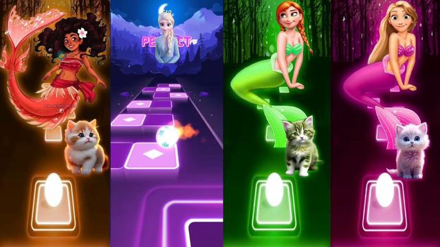 Moana How Far I'll Go | Elsa Let It Go | Anna Do You Want To Build A Snowman | Tangled | Cats Dance смотреть онлайн