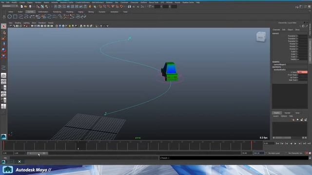 MOTION PATHS IN MAYA | Пускаем объект по кривой в Maya смотреть онлайн