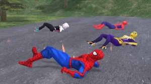 TEAM SPIDER-MAN VS Bad Guy in Squid Game  - 3 Times Challenge Spiderman and Joker Venom Hulk