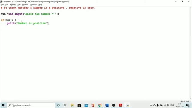 Python Programming for Beginners | Check whether number is positive,negative or zero | Ritesh | смотреть онлайн