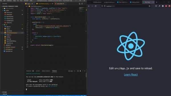 primereact datatable example