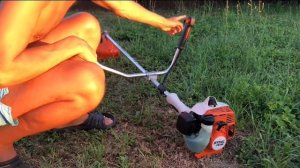 Запуск бензотриммера Stihl FS55