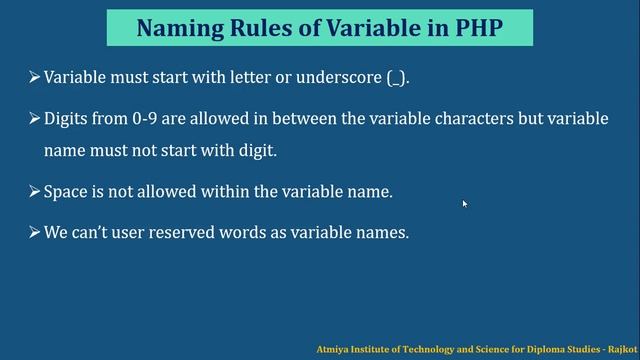 Variable and Datatype in PHP with Bhumika Zalavadia смотреть онлайн