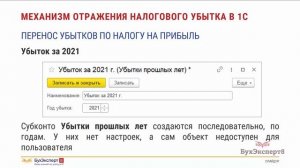 Отражение налогового убытка для списания в будущем в 1С 8.3 Бухгалтерия