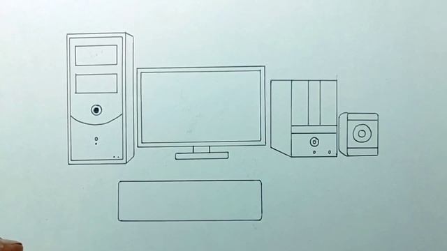 Easy way to draw desktop computer/ Computer drawing easily смотреть онлайн
