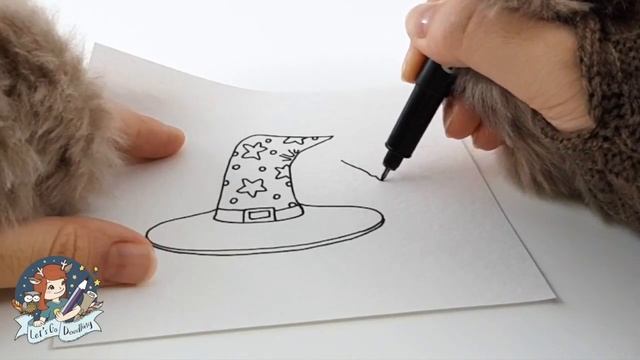 How to Draw a Wizard Magic Hat (Easy Step by Step Drawing and Coloring Tutorial For Kids) смотреть онлайн