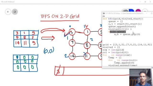 17- Breadth First Search (BFS) on 2D Grid | Graph Theory | Python смотреть онлайн