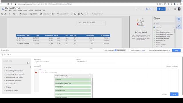 Create Custom Fields (RegEx) in Looker Studio (Data Studio) смотреть онлайн
