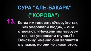 СУРА "АЛЬ-БАКАРА" ("КОРОВА")   аят - 13