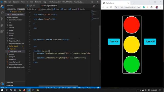 Traffic Signal Light Using HTML, CSS and JavaScript смотреть онлайн