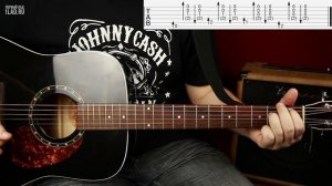 Как играть кантри на гитаре Johnny Cash Folsom Prison Blues [вместе с соло]