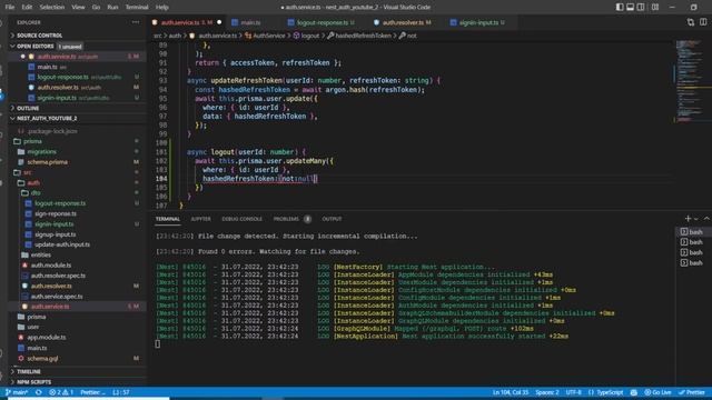 The Ultimate Auth Guide, Using NestJS, GraphQL, Prisma & Postgres | Logout Feature смотреть онлайн