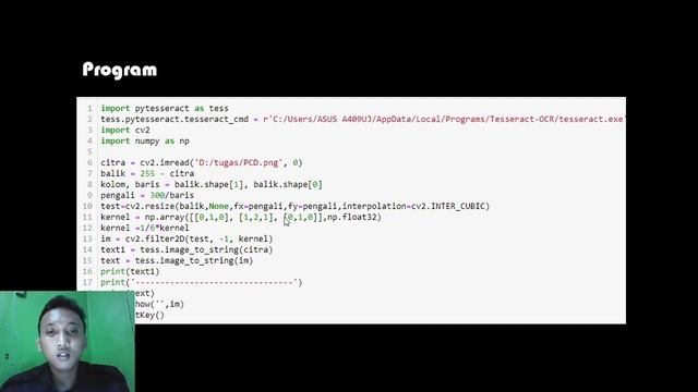 MENGUBAH FOTO KE TEXT MENGGUNAKAN TESSERACT, RESIZE, DAN PENAJAMAN CITRA BERBASIS PYTHON смотреть онлайн