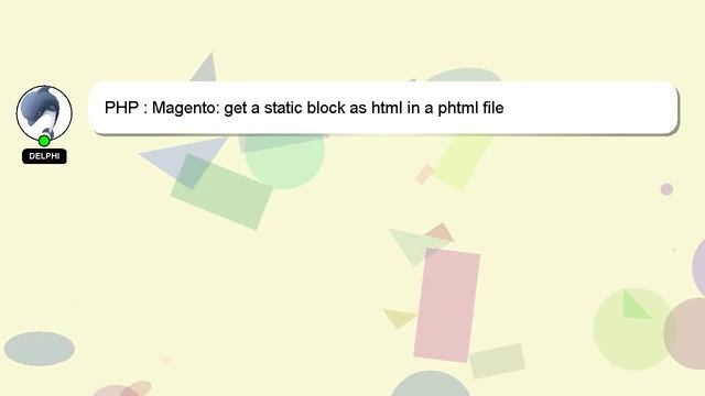PHP : Magento: get a static block as html in a phtml file смотреть онлайн