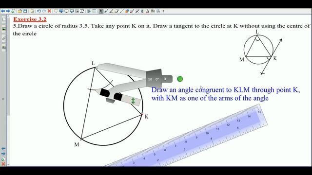 Construction of tangent without using centre of the circle смотреть онлайн