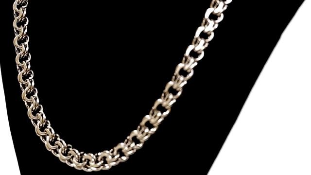 Серебряная цепь мужская, плетение бисмарк с огранкой, ширина 8 мм смотреть онлайн