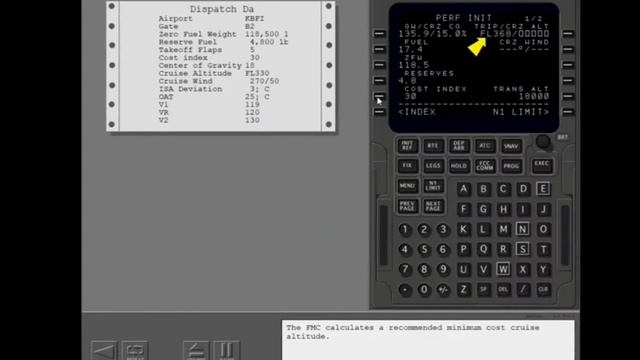 FMC CDU B737 - предполетная подготовка