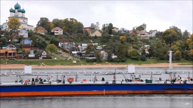 Танкер Волгонефть 151 проходит Тутаев вниз по Волге 15 09 2021г смотреть онлайн