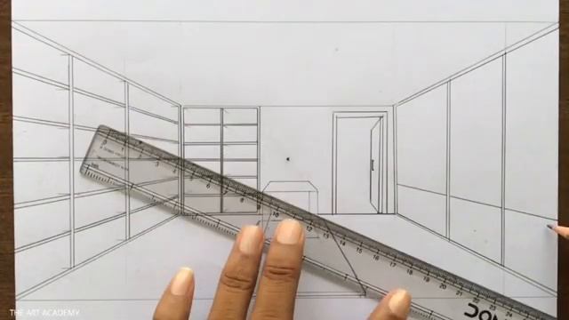How To Draw A Library In 1-Point Perspective Step By Step