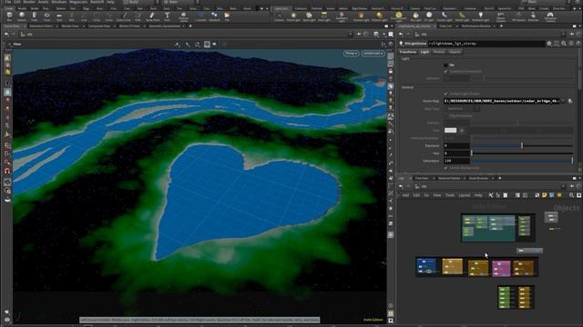 Heart Shaped Lake : Full Process In SideFX Houdini !