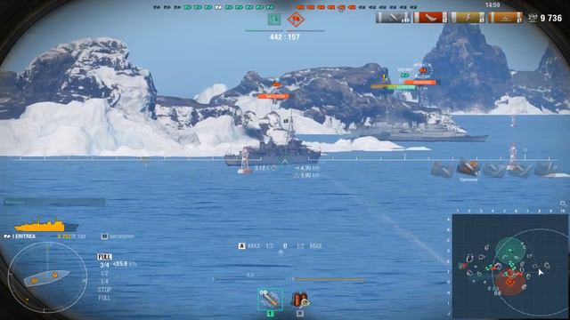 Крейсер Eritrea.Морской бой-9.Игра World Of Warships смотреть онлайн