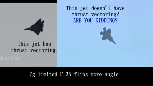 T-50 lost to 7g limited F-35: backflip maneuver смотреть онлайн