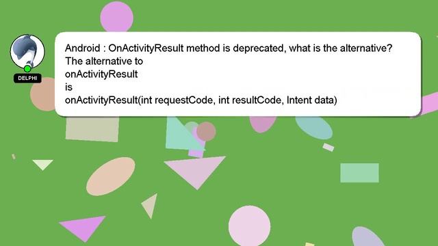 Android : OnActivityResult method is deprecated, what is the alternative? смотреть онлайн