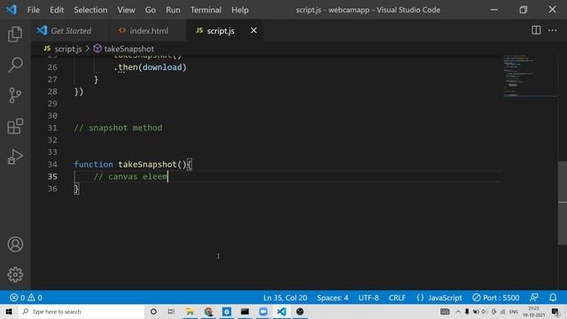 Javascript WebRTC Project to Take Image From Webcam and Download it Using Canvas to Blob Method смотреть онлайн