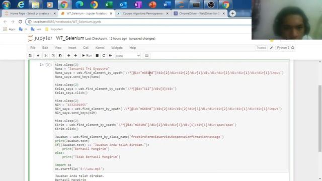 Tugas Algoritma Pemograman - Selenium (Mengisi Google Form Secara Otomatis dengan Python) смотреть онлайн