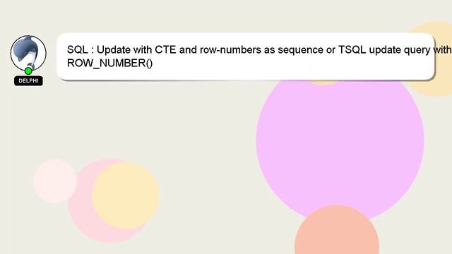 SQL : Update with CTE and row-numbers as sequence or TSQL update query with ROW_NUMBER() смотреть онлайн