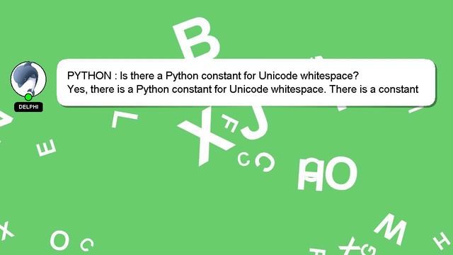 PYTHON : Is there a Python constant for Unicode whitespace? смотреть онлайн