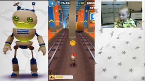 Subway Surf играем-Мультик игра Собиратель Монет Пасхальный Кролик и Робот #5