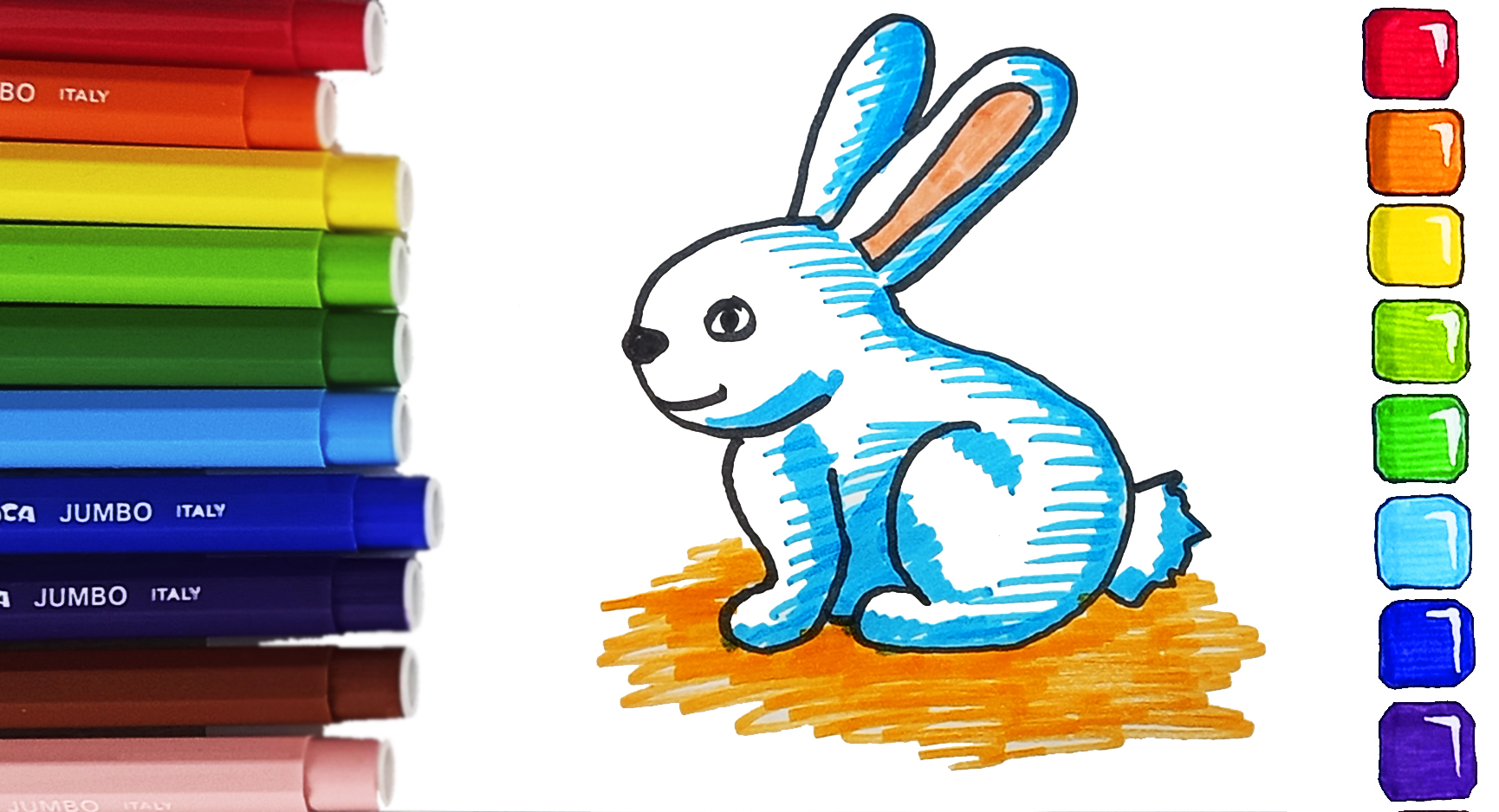 СМОТРИ!!! Круто нарисовал ЗАЙЦА, Как нарисовать ЗАЙЦА, Учись Рисовать, Рисуйте ЗАЙЦА МАРКЕРАМИ.