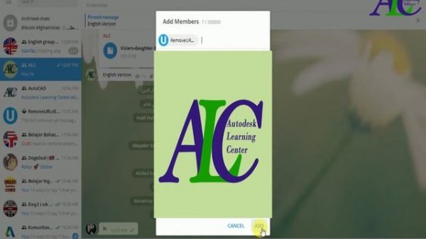 How to set auto remove link in Telegram group